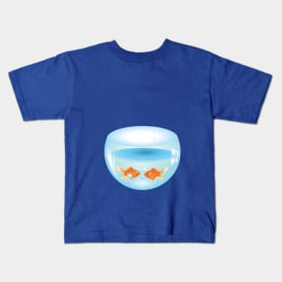 Gold Fish in Aquarium Kids T-Shirt